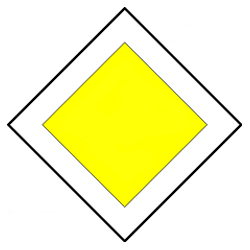 Znak drogowy D-1: droga z pierwszeństwem